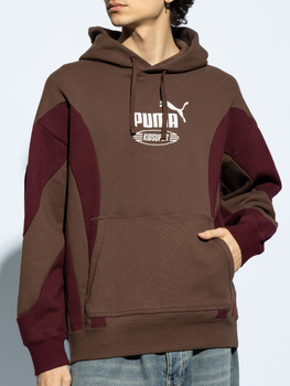 Bluza męska z kapturem kangurka Puma 62407779 M Brązowa (4067978396562)