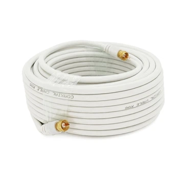 Патчкорд коаксиальный RG6 Voltronic TV50WH, gold connector RG59, 15m