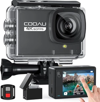 Экшн-камера COOAU CU-SPC05 / 360° / 24Мп / 4K / 60fps / Влагозащищенная / Черная Б/В