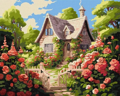 Картина по номерам 40×50 см. Уютный домик ©art_selena_uaИдейка КНО6338