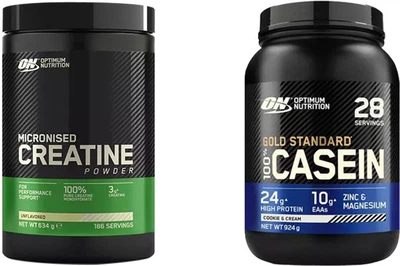 Набор Optimum Nutrition Micronised Creatine порошок 634 г + Optimum Nutrition Gold Standard 100% Casein порошок 1816 г Creamy Vanilla (5060245605403) + (5060469989853)