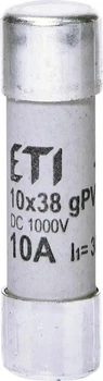 Плавкий предохранитель ETI 10A gPV CH10x38 DC 1000V (30kA) постоянный ток (002625075)