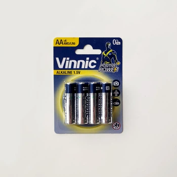 Лужні батарейки Vinnic АА 1,5V пальчикові Alcaline 4 шт