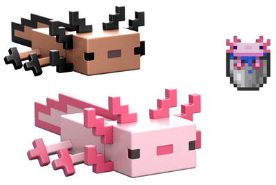 Набір Mattel Minecraft фігурка 3.25" Axolotls + аксесуари (194735194438)