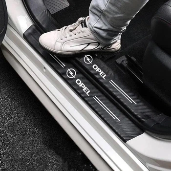 Карбоновые защитные наклейки на пороги автомобиля OPEL 4шт