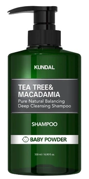 Натуральный шампунь Kundal Tea Tree&Macadamia Deep Cleansing Shampoo Baby Powder против перхоти 500 мл (8809693252787)