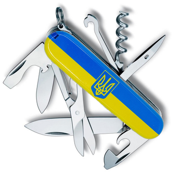 Нож Victorinox Climber Ukraine 91мм/14функ/Герб на Флаге гориз/желто-синий