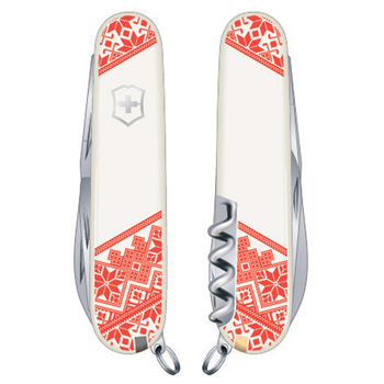 Нож Victorinox Climber Ukraine 91мм/14функ/Вышиванка/белый