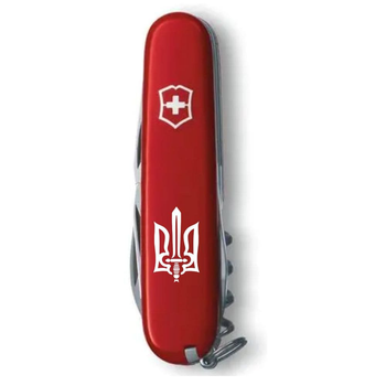 Нож Victorinox Spartan Ukraine 91мм/12функ/Трезубец ОУН белый/красный