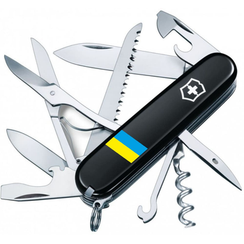 Нож Victorinox Huntsman Ukraine 91мм/15функ/Флаг Украины/черный