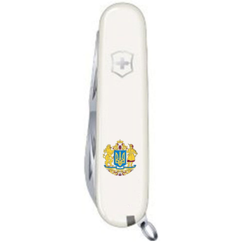 Ніж Victorinox Spartan Ukraine 91мм/12функ/Великий Герб України/білий