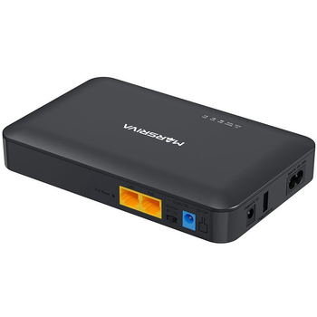 Источник бесперебойного питания для роутеров Marsriva KP2Plus DC UPS 240VAC 2xDC+PoE24V1A+USB OUT 2x5V 9V 12V2.5A 18W 16000Ah Black