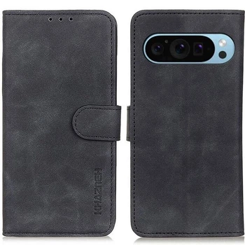 Чехол-книжка с застежкой KHAZNEH Retro Wallet для Google Pixel 9 / 9 Pro / 10 / 10 Pro - Black