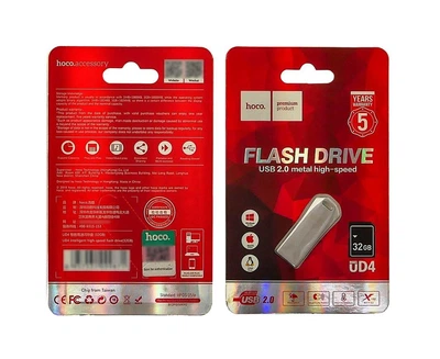 Флешка ЮСБ Hoco UD4 32 Gb USB Flash Drive 2.0 память 32 Гб Steel Intelligent флеш-накопитель USB2.0 емкость 32Гб