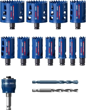 Набор коронок Bosch Expert Tough Material 11 шт с адаптером и 2 центровочными сверлами (2608900448)