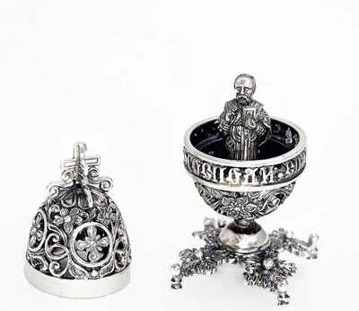 Свічник яйце Ideale 1002-IDE “Микола Чудотворець” 1002-IDE Ideale Срібний (Silver)