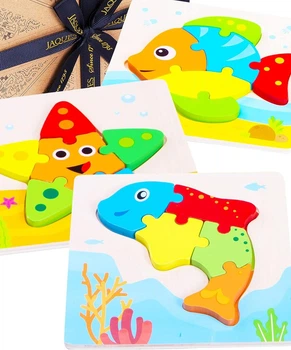 Дерев'яна розвиваюча іграшка монтессорі Головоломка-пазл Jaques of London Sea Animal Puzzle