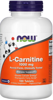 L- карнитин Now Foods Carnitine Tartrate 1000mg 100 tabs