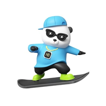 Фигурка - слайдер Медведь сноубордис в авто на дисплей Sliding Bear Snowboarder Blue
