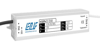 Блок питания для светодиодов герметичный ELF Compact, 12В, 40Вт, металл, IP67