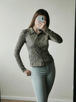 Блуза Zara, трикотаж з візерунком, розмір S