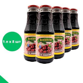 Сок вишневый (упаковка 8 шт) восстановленный Avalanche 1 л х 8 шт (J-A-Cherry-1L-pack8)