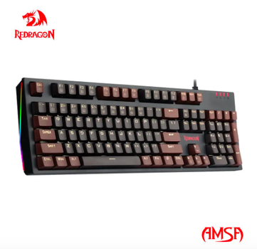 Механічна ігрова USB-клавіатура Redragon AMSA K592 Blue Switch з підсвічуванням 104 кнопки геймерська