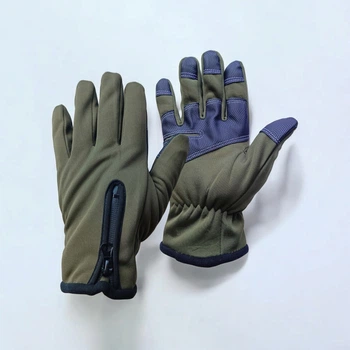 Перчатки мужские тэрмо софтшелл сенсорные зелёные 9043_M_Olive_Sensor