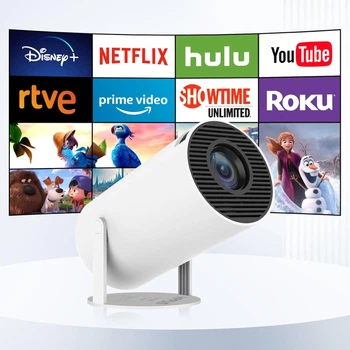 Мини-проектор HIPPUS HY300, 1080P Full HD, поворот на 180°, 2.4/5G WiFi 6, Bluetooth 5.0, автоматическая коррекция трапецеидальных искажений, домашний кинотеатр Б/В