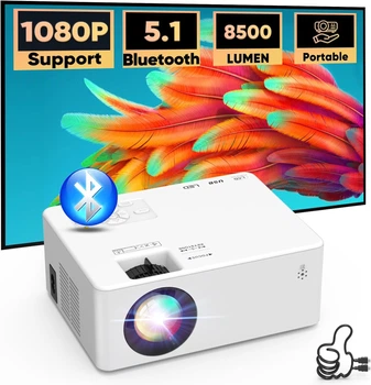 Мультимедийный проектор Akatuo AK-80 HD LED 8500 Лм Wi-Fi Bluetooth с динамиками