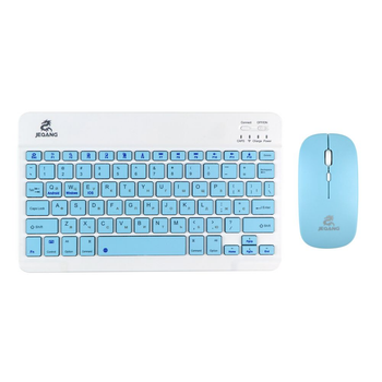Комплект беспроводная клавиатура/USB мышка JEQANG JB-350 с кабель USB - Type C/Bluetooth V5.0 Blue