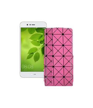 Чохол-флип з екошкіри для телефону Huawei Nova 2 Plus Рожевий ромб