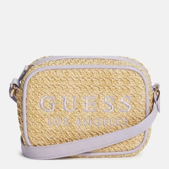 Сумка кросс-боди через плечо женская Guess 88337689 Бежевый/Сиреневый (1159811916)