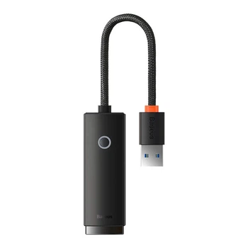 Сетевой адаптер Baseus USB А to Rj45 Ethernet Adapter 1000 Мбит/с Black (WKQX000101)