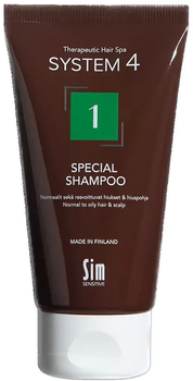 Шампунь Sim Sensitive System 4 №1 Special Shampoo для нормальной кожи головы и склонной к жирности 75 мл (6417150024222)