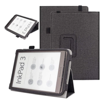 Обложка чехол с подставкой и держателем для руки VOVIPO для PocketBook 740 InkPad 3 Pro Dark Grey