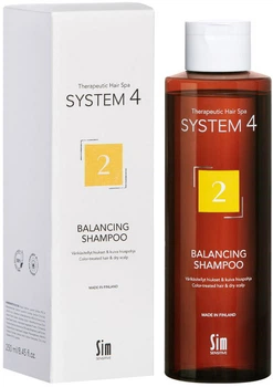 Шампунь Sim Sensitive System 4 №2 Balancing Shampoo для сухого, фарбованого та пошкодженого волосся 250 мл (6417150024352)