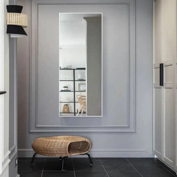Зеркало настенное Art-com в алюминиевой раме 1500х700 мм Белое (ALP white 1500х700 home)