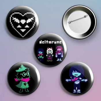 Закатные значки Deltarune Дельтарун металлические на булавке 56 мм 4 штуки