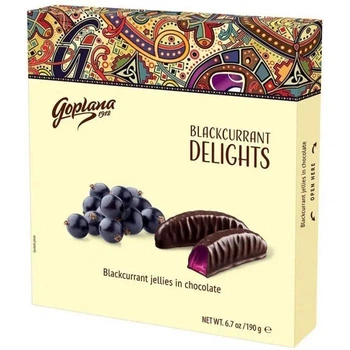 Цукерки Goplana Blackcurrant Delights чорна смородина мармелад в шоколаді 190 г
