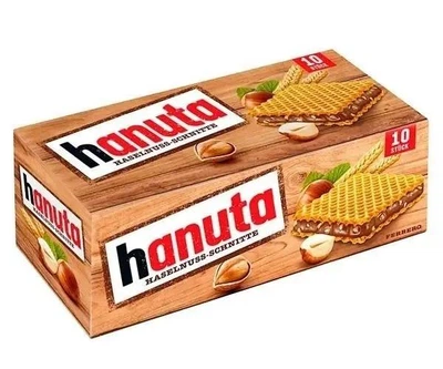Вафли Hanuta Haselnuss-Schnitte Ferrero с ореховой нугой 10 штук 220 гр