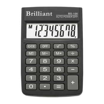 Калькулятор кишеньковий Brilliant BS-100, 8 розрядів