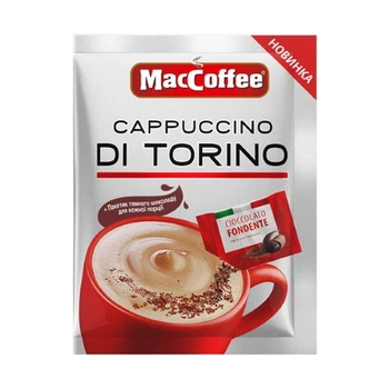 Кавовий напій кава розчинна MacCoffee 3в1 Cappuccino di Torino 20шт * 25г
