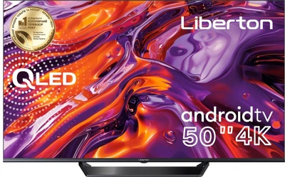Телевизор 50" Liberton ltv-50q01at UltraHD 3840x2160 60Hz, Android tv, dvb-t2, hdmi, usb, vesa 400x200