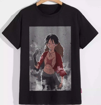 Футболка за мотивами аніме Ван Піс One Piece Монкі Д. Луффі персонаж PG03642 goodreclama M Чорний