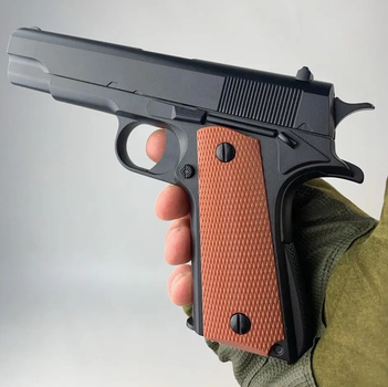 Страйкбольный Пистолет COLT M1911 VIGOR V11 металл, стреляет пульками 6 мм Черный