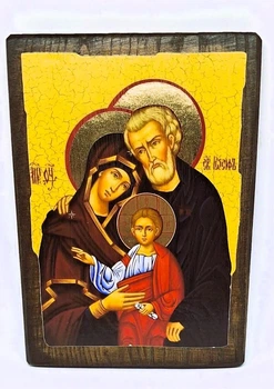Икона Три радости Дева Мария и Святой Иосиф (на дереве) 130*170 мм