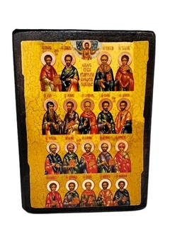 Икона Собор Целителей и святителей (на дереве) 300*400 мм
