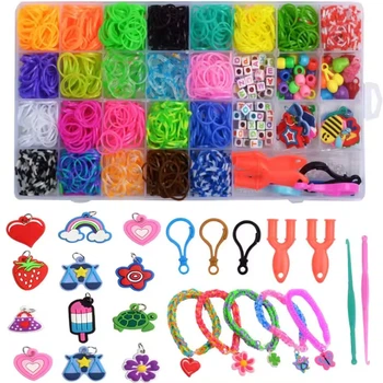 Набор резинок для плетения браслетов Fashion Loom Bands, 1500 шт, 23 цвета с аксессуарами
