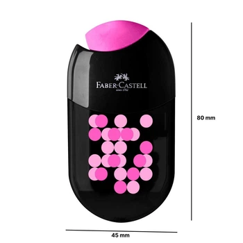Підстругачка (точилка) для олівців Faber-Castell Two Tone Black-Pink з 2 отворами та контейнером